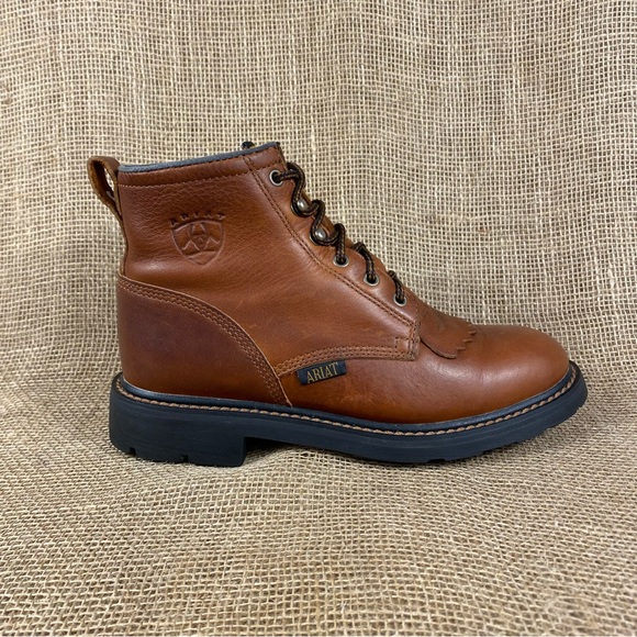 🛑SOLD🛑Women’s Ariat Lacer boots Heritage lace up casual work leather brown 8 B - Picture 5 of 16